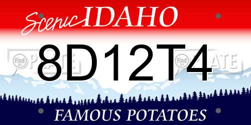8D12T4 Idaho License Plate