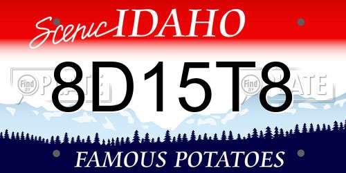 8D15T8 Idaho License Plate