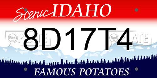 8D17T4 Idaho License Plate