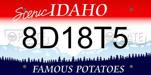 8D18T5 Idaho License Plate
