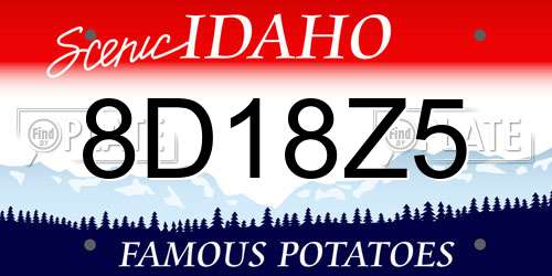 8D18Z5 Idaho License Plate