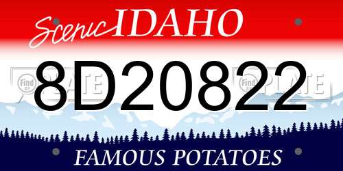 8D20822 Idaho License Plate