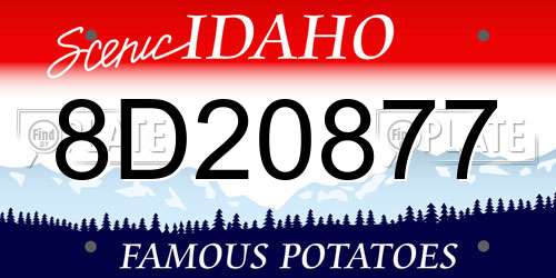 8D20877 Idaho License Plate