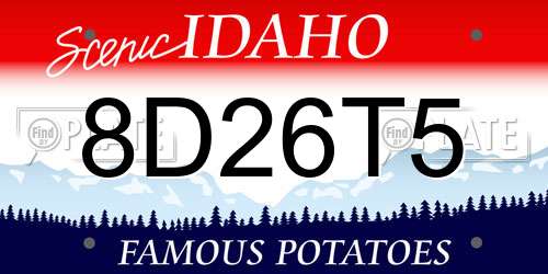 8D26T5 Idaho License Plate