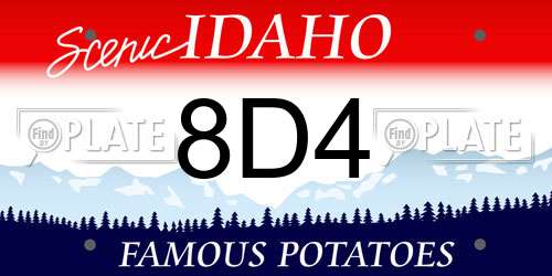 8D4 Idaho License Plate