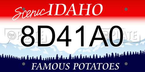 8D41A0 Idaho License Plate