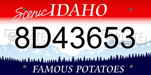 8D43653 Idaho License Plate