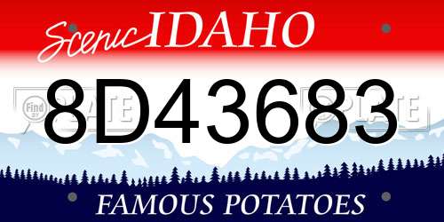 8D43683 Idaho License Plate
