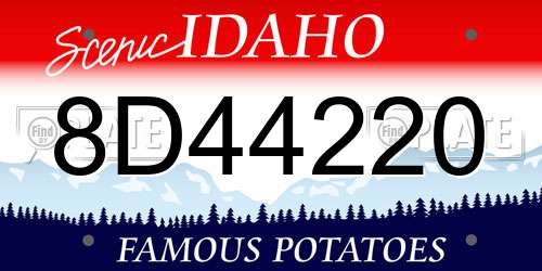 8D44220 Idaho License Plate
