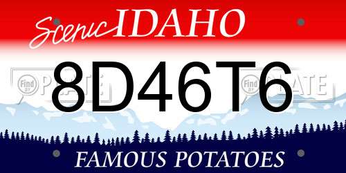 8D46T6 Idaho License Plate