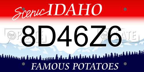 8D46Z6 Idaho License Plate