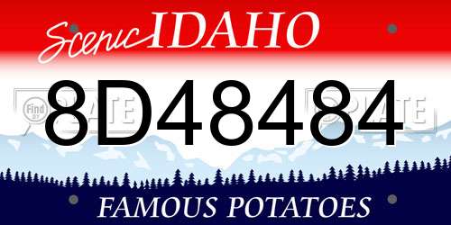 8D48484 Idaho License Plate
