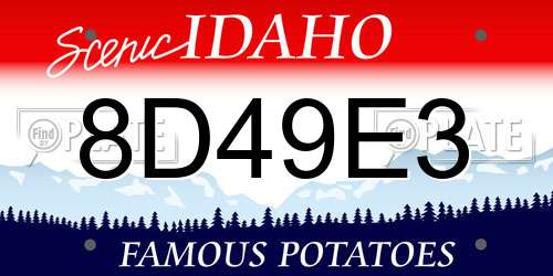 8D49E3 Idaho License Plate