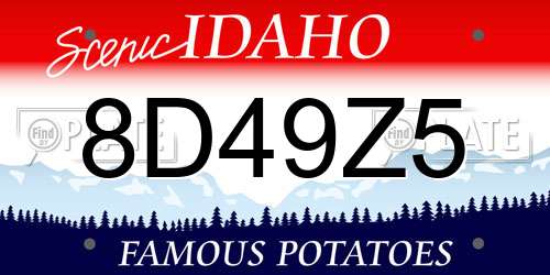 8D49Z5 Idaho License Plate