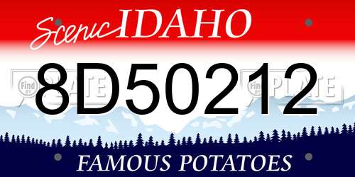 8D50212 Idaho License Plate