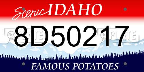 8D50217 Idaho License Plate