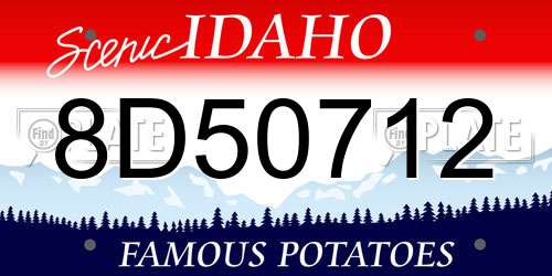 8D50712 Idaho License Plate