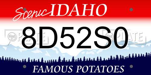 8D52S0 Idaho License Plate