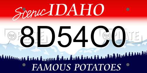 8D54C0 Idaho License Plate