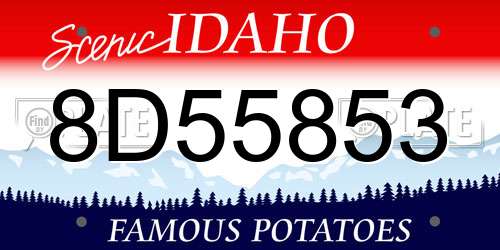 8D55853 Idaho License Plate