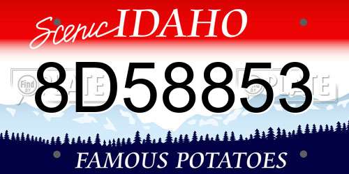 8D58853 Idaho License Plate