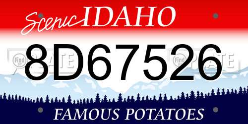 8D67526 Idaho License Plate