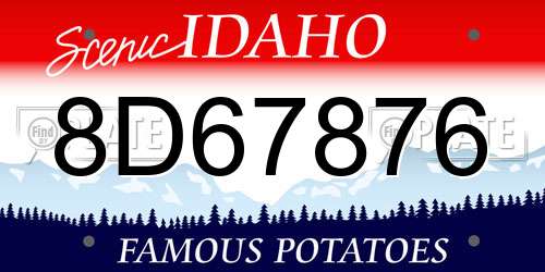 8D67876 Idaho License Plate