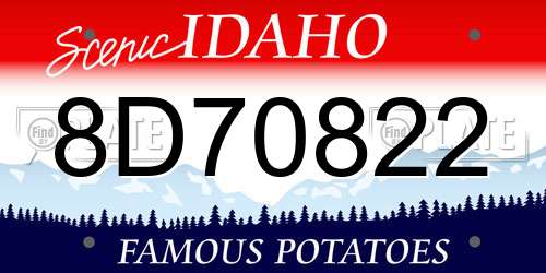 8D70822 Idaho License Plate
