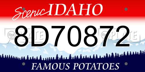 8D70872 Idaho License Plate