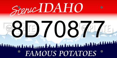 8D70877 Idaho License Plate