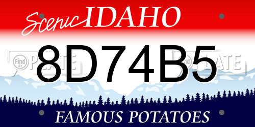 8D74B5 Idaho License Plate