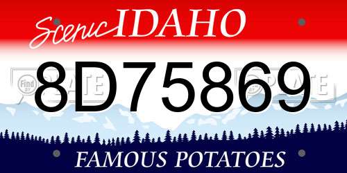 8D75869 Idaho License Plate