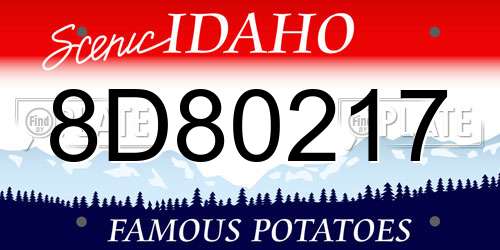 8D80217 Idaho License Plate