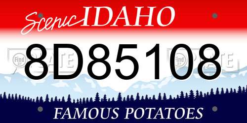 8D85108 Idaho License Plate