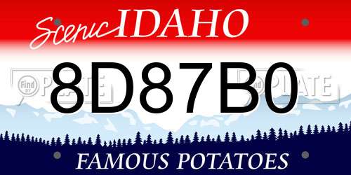 8D87B0 Idaho License Plate