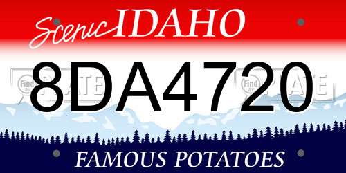 8DA4720 Idaho License Plate