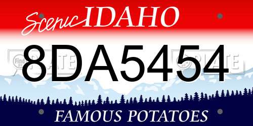 8DA5454 Idaho License Plate