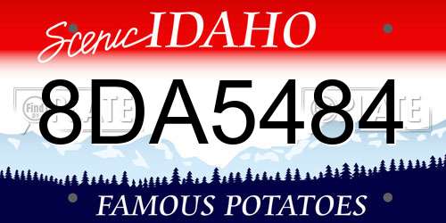 8DA5484 Idaho License Plate