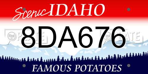 8DA676 Idaho License Plate