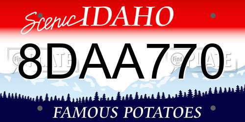8DAA770 Idaho License Plate