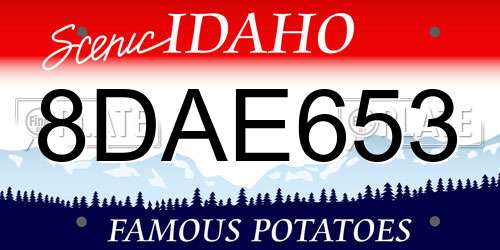 8DAE653 Idaho License Plate