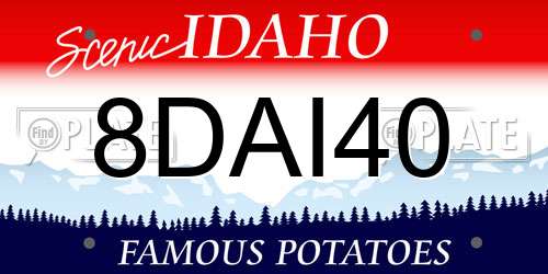 8DAI40 Idaho License Plate