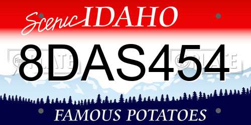 8DAS454 Idaho License Plate