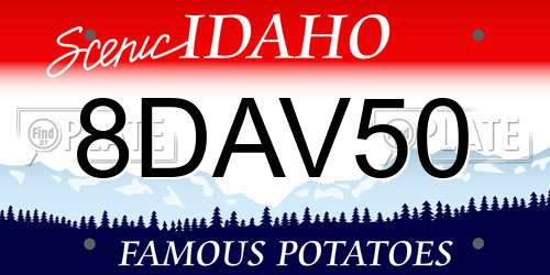 8DAV50 Idaho License Plate