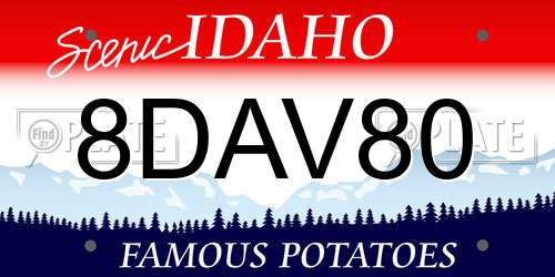 8DAV80 Idaho License Plate