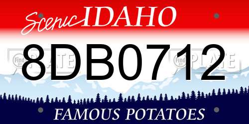 8DB0712 Idaho License Plate