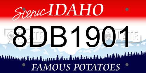8DB1901 Idaho License Plate