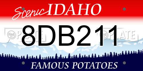 8DB211 Idaho License Plate