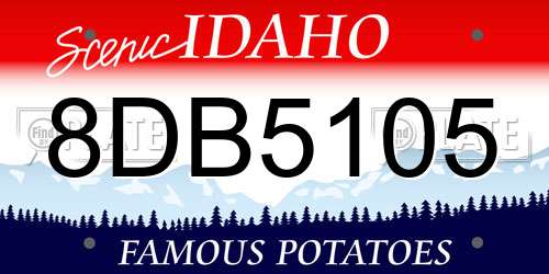 8DB5105 Idaho License Plate