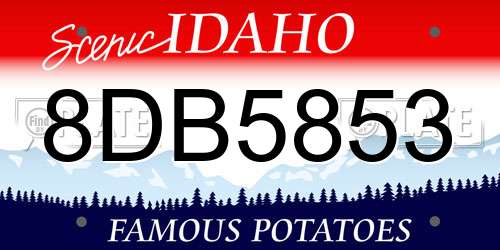 8DB5853 Idaho License Plate
